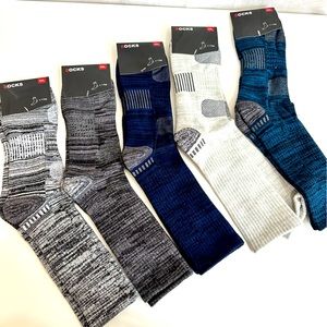 5-Pack Mens Blue and Gray Dress Socks XXL 10 - 13